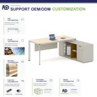 Bureau de direction personnalisé avec armoire latérale, mobilier au design moderne pour espace de travail d'entreprise
