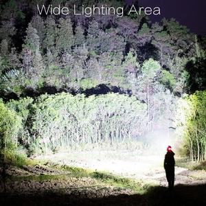 Lampe frontale puissante avec affichage de la puissance, étanche, de sécurité, P100, lampe frontale 18650, lampe torche rechargeable par USB, zoomable - Product Image 6