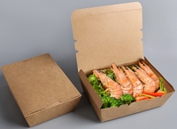 Restoran paket salata kutusu tek kullanımlık ambalaj konteyner Kraft öğle yemeği kağit kutu Fast Food gitmek için götürmek