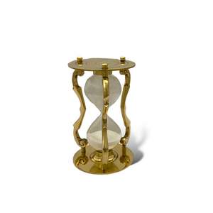 Casting Leg Hour Glass 5-Minute Brass & Wood Design Lightweight Elegant <b>Desk</b> Office <b>Study</b> Decorative Display - Product Image 1