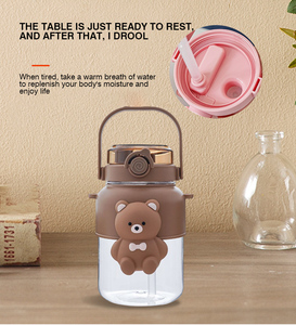 Tasse en plastique de grande capacité, tasse d'ours, tasse de ventre, tasse de sport portable - Product Image 2