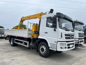 Camion de fret SHACMAN 4x2 de taille moyenne avec grue télescopique à flèche droite et benne basculante - Product Image 5