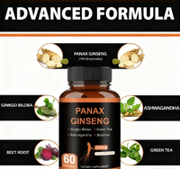 Compléments Nutritionnels pour l'Amélioration Masculine OEM ODM, Capsules de Ginseng Rouge Coréen Panax, Complément Alimentaire Haute Intensité