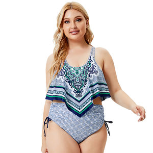 Bañador <span class=keywords><strong>de</strong></span> talla grande para mujer, traje <span class=keywords><strong>de</strong></span> baño elegante, trajes <span class=keywords><strong>de</strong></span> baño <span class=keywords><strong>de</strong></span> <span class=keywords><strong>dos</strong></span> piezas <span class=keywords><strong>de</strong></span> cintura alta, conjunto <span class=keywords><strong>de</strong></span> Bikini con Push-Up 2022 - Product Image 2