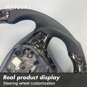 Volant intérieur de voiture en cuir forgé en fibre de carbone pour Ford <span class=keywords><strong>Fiesta</strong></span> ST CCH DX Sedan 2009-2017 avec affichage intelligent à LED - Product Image 4