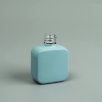 Flacon de vernis à ongles carré vide de 10 ml avec bouchon bleu, design unique, nouveau conditionnement en verre avec pinceau, vente en gros