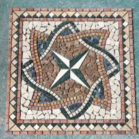 Mosaïque carrée en marbre naturel, motif géométrique étoilé, panneau de mosaïque en pierre concassée pour la décoration des sols et des murs