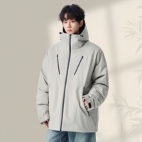 Veste d'hiver pour homme avec logo personnalisé, veste d'extérieur tendance, coupe-vent, imperméable, épaisse et chaude, veste en duvet pour homme