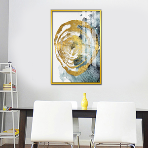 Vente chaude <span class=keywords><strong>Cercle</strong></span> D'or Avec Fond Bleu Et Blanc Cristal Porcelaine <span class=keywords><strong>Peinture</strong></span> <span class=keywords><strong>Peinture</strong></span> <span class=keywords><strong>Abstraite</strong></span> Pour La Décoration Intérieure - Product Image 3