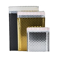 Enveloppe à bulles personnalisée pour fournisseur, imperméable, imprimée, noire mate, avec film métallisé, sac d'emballage rembourré