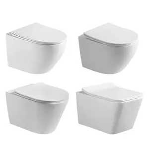 European style sanitary ware ceramic back to wall hanging toilet bowl bathroom closestool p-trap wall mounted toilet