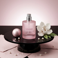Flacon de parfum miniature cylindrique de haute qualité, nouveau design, avec bouchon rose
