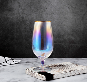 Ensemble de 2 verres <span class=keywords><strong>à</strong></span> <span class=keywords><strong>vin</strong></span> en cristal <span class=keywords><strong>irisé</strong></span> avec accents de boules en strass, bordure dorée, verres <span class=keywords><strong>à</strong></span> pied pour <span class=keywords><strong>vin</strong></span> rouge, mariage, anniversaire - Product Image 4