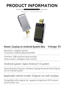 Caja Carplay AI con Android 13 para Auto, 2G+16GB / 4G+32GB, Puerto USB para Carplay, YouTube, etc. - Product Image 3