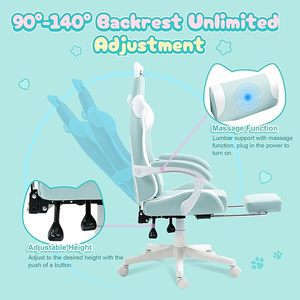 <span class=keywords><strong>Dowinx</strong></span> <span class=keywords><strong>Chaise</strong></span> de jeu mignonne avec oreilles de chat et massage Support lombaire <span class=keywords><strong>Chaise</strong></span> de jeu ergonomique confortable et inclinable Échantillons gratuits - Product Image 5