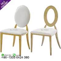 Gold Stainless Steel Round Back Dining Banquet Chair for Wedding