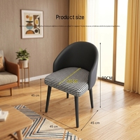 Chaise de salle à manger rembourrée moderne avec pieds en métal, fauteuil en cuir pour la maison, le salon, le café, le restaurant, l'hôtel