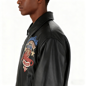 Giacca in Vera Pelle per Uomo e Donna, Alta Qualità in Pelle Bovina, Bomber e Giacca da Moto da Corsa con Design Personalizzato - Product Image 3