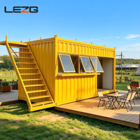 Kiosque conteneur modulaire en acier pré-assemblé de 20 pieds pour extérieur, idéal pour café et stand de vente au détail