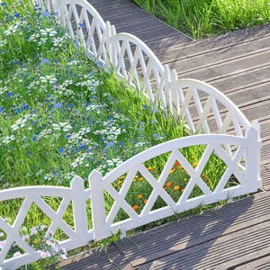 รั้วพลาสติกสีขาว 4 ชิ้น ติดตั้งง่าย ถอดออกได้ สำหรับขอบสวน - Product Image 5