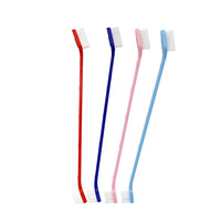 Brosse à dents double face personnalisée pour animaux de compagnie, 6 couleurs, poils doux, pour chiens et chats, soin buccal et nettoyage des dents