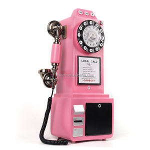 Teléfono Antiguo con Monedas Estilo Europeo, Cabina de Fotos, Cabina Telefónica, Teléfono con Libro de Visitas de Audio, Color Rosa para Bodas - Product Image 3