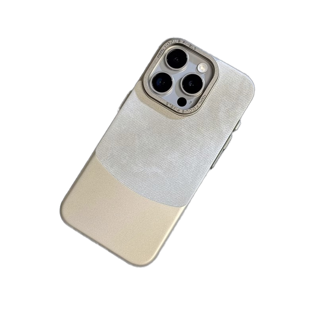 High Quality Slim Flannel Leather Hard PC Shockproof Protective Phone Case for iPhone 16 15 14 Pro Max with Metal Lenses Frames
