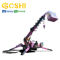 Grue araignée compacte de 5 tonnes avec stabilisateurs hydrauliques pour accès restreint et levage en intérieur