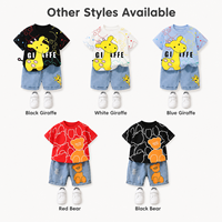 Vêtements pour bébés et enfants, motif de dessin animé, col rond, manches courtes, shorts, ensemble deux pièces pour enfants, vêtements d'été, nouveauté