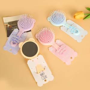 Brosse à cheveux Angel Comb Air Cushion avec miroir, massage du cuir chevelu portable pour la population générale, couleurs mélangées, 4 pièces - Product Image 4