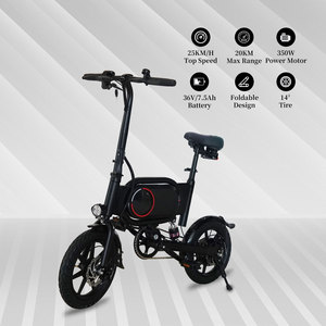 Directe fabrieksverkoop 14-inch 350W opvouwbare mini elektrische fiets met trapondersteuning, stadsfiets, step, planar IP54 waterdicht - Product Image 2