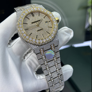 Luxe gegraveerde LOGO handgemaakte volledig beïnvloede diamanten hiphop automatische mechanische horloges VVS D-kleur Moissanite horloges - Product Image 6