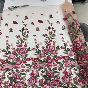 Fiori colorati comodo tessuto ricamato Jacquard pizzo di lusso per abito da sposa gonna <span class=keywords><strong>velo</strong></span> - Product Image 3