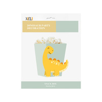 Xieli Décorations de fête sur le thème des animaux Conteneur de nourriture en papier Boîte à pop-corn à motif de dinosaure