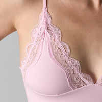 Ensemble de Nuisette Unisexe Style Été Automne Hiver, Léger en Dentelle Nylon Spandex, Style Européen-Américain, Haut Triangle