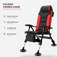 Chaise de camping pliante personnalisée pour l'extérieur, chaise de pêche inclinable, hauteur réglable, pieds antidérapants pour le boue