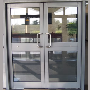 Portes battantes modernes à <span class=keywords><strong>double</strong></span> battant en verre trempé insonorisé, coulissantes en aluminium pour entrée intérieure, jardin, salle à manger, supermarché, salon - Product Image 6
