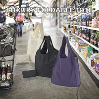 Sac de courses pliable en toile de coton écologique, grande capacité, réutilisable, sac de transport pour épicerie, sac de marché portable et pliable