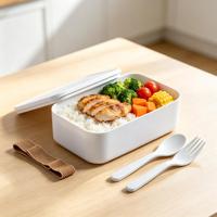 Boîte à lunch en plastique PP 1000 ml, grande capacité, boîte bento réutilisable, récipient de stockage alimentaire pour le camping en plein air, le bureau, l'école, vente en gros