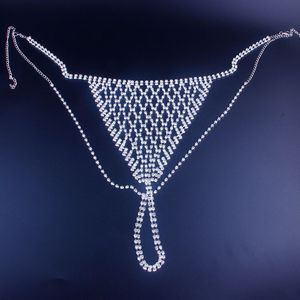 Sexy Simple Rhinestone Silver <strong>Chain</strong> Thong Jewelry Crystal Bikini Underwear <strong>Waist</strong> <strong>Chain</strong> - Product Image 2
