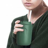 Petites tasses isothermes en acier inoxydable à double paroi personnalisées de 220 ml avec couvercle, pour café et muesli