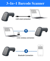 Escáner de código de barras de mano inalámbrico, pistola de escaneo con cable USB, CCD A4, impresión, supermercado, almacén, inventario, código QR