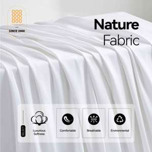 500tc Egyptian Cotton Khăn Trải Giường Màu Trắng dệt hiện đại bedsheet rắn giường dòng - Product Image 5