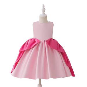 Robe de princesse élégante sans manches pour filles, avec grand nœud et tulle bouffant, idéale pour les fêtes d'anniversaire des enfants, les spectacles et les déguisements de scène - Product Image 5