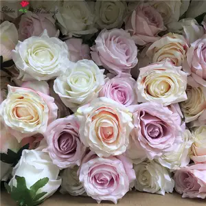 QSLH-S0253 de flores artificiales para decoración de boda, flor de seda, rosa para decoración de fiesta en casa, Panel de flores