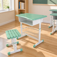 Meubles scolaires personnalisables, faciles à assembler, siège en plastique, bureau et chaise pour étudiants, ensemble table et chaise d'étude scolaire