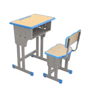 Mesa y silla de estudiante de metal moderna para estudiar para dormitorio, sala de estar, hogar, oficina o apartamento para muebles escolares