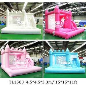 Mini buttafuori bianchi casa di rimbalzo scivolo d'acqua castello di salto gonfiabile casa di rimbalzo di nozze bianca con <span class=keywords><strong>fossa</strong></span> di palla per il noleggio di feste - Product Image 4