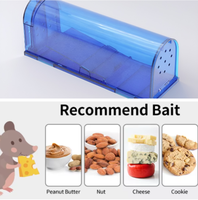 Piège à souris écologique en plastique en stock avec boîtier transparent pour une utilisation intérieure/extérieure dans les chambres, les balcons et les rangements