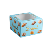 Boîte d'emballage alimentaire personnalisée en carton kraft pour boulangerie, 30 x 20 x 10 cm, ventilée, avec fenêtre, idéale pour pâtisseries, desserts et gâteaux